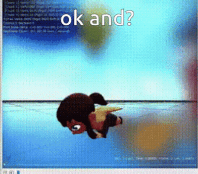 A Computer Screen Shows A Cartoon Character With The Words Ok And On It GIF