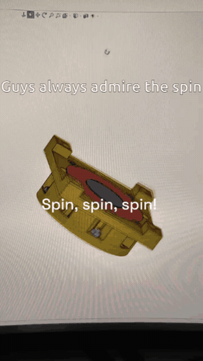 A Computer Screen Shows A Drawing Of A Circular Object With The Words " Guys Always Admire The Spin Spin Spin Spin " Bel GIF
