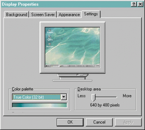 A Computer Screen Shows The Display Properties Window Where You Can Change The Color Palette GIF