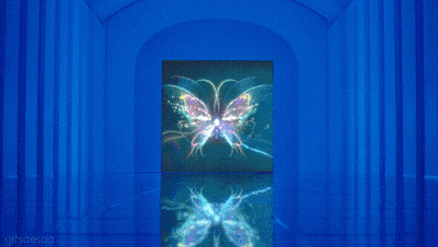 A Computer Screen With A Glitch Effect That Says Gifsaespa On The Bottom GIF