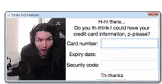 A Computer Screen With A Man Wearing Headphones And A Security Code Sticker