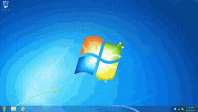 A Computer Screen With A Recycle Bin On The Left GIF
