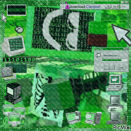 A Computer Screen With A Virus Installed Message GIF