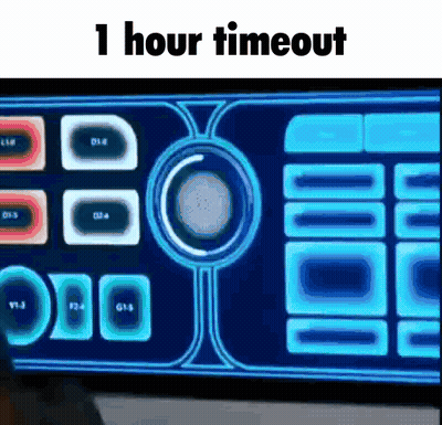 A Computer Screen With The Words 1 Hour Timeout Written On It GIF