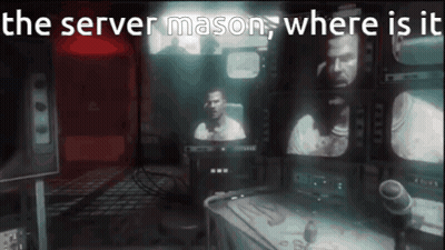 A Computer Screen With The Words The Server Mason Where Is It On It GIF