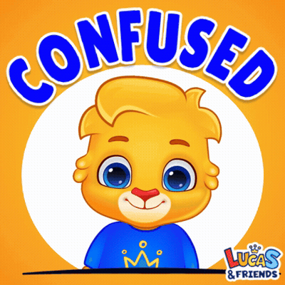 A Confused Lucas And Friends Logo With A Yellow Cartoon Character GIF