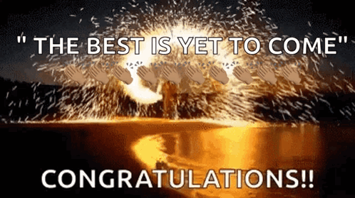 A Congratulations Card With A Fireworks Display GIF