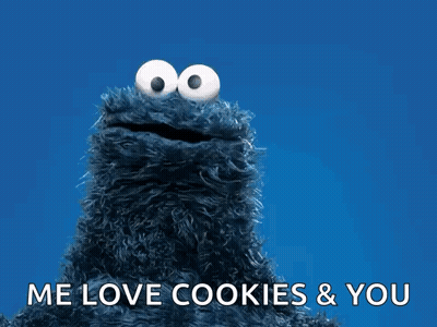 A Cookie Monster Says " Me Love Cookies And You " GIF
