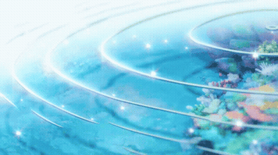 A Coral Reef In The Ocean With A Circle Of Water Surrounding It GIF