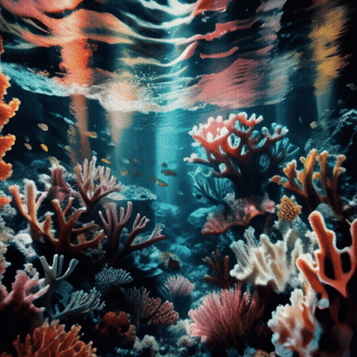 A Coral Reef With A Lot Of Corals And Fish GIF
