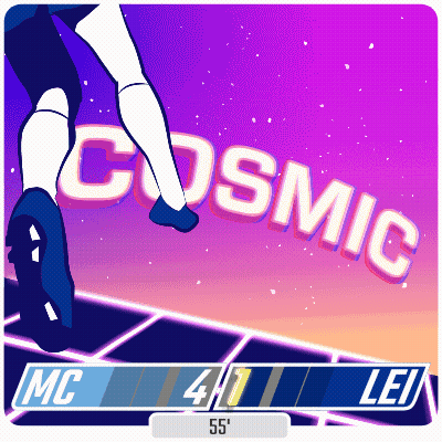 A Cosmic Logo With A Purple Background GIF