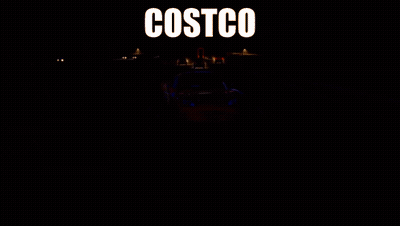 A Costco Logo Is Displayed On A Black Background GIF