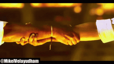 A Couple Holding Hands With A Watermark That Says @Mikelvelayudham GIF