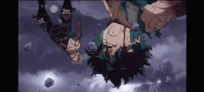 A Couple Of Anime Characters Are Flying In The Air . GIF