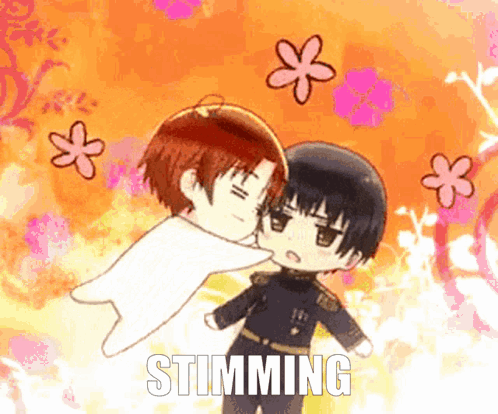 A Couple Of Anime Characters Are Standing Next To Each Other And The Word Stunning Is On The Bottom Of The Image GIF