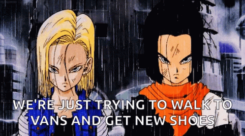 A Couple Of Anime Characters Are Standing Next To Each Other In The Rain . GIF