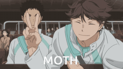 A Couple Of Anime Characters With The Word Moth On The Bottom Right GIF