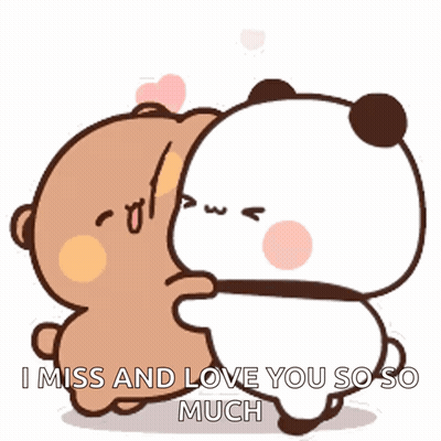 A Couple Of Bears Hugging Each Other With The Words `` I Miss And Love You So Much '' GIF