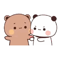 A Couple Of Bears Standing Next To Each Other . Sticker