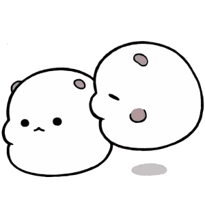 A Couple Of Cartoon Animals Laying Next To Each Other With Hearts On Their Faces . Sticker