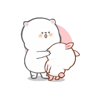 A Couple Of Cartoon Bears Hugging Each Other . Sticker
