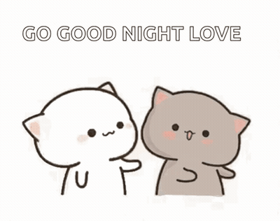 A Couple Of Cartoon Cats Are Standing Next To Each Other And Petting Each Other . GIF