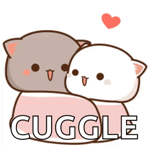 Cats Hugging With Cuddle Text GIF