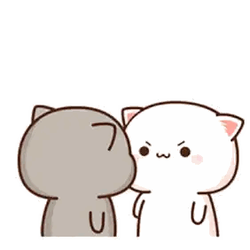 A Couple Of Cartoon Cats Standing Next To Each Other With Chinese Writing On The Bottom . Sticker