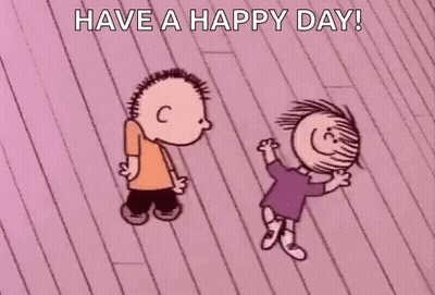A Couple Of Cartoon Characters Are Dancing On A Wooden Floor . GIF
