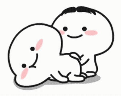A Couple Of Cartoon Characters Are Hugging Each Other And One Of Them Has A Smile On His Face . GIF