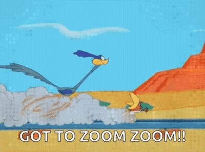 A Couple Of Cartoon Characters Are Riding In A Rocket Car . GIF