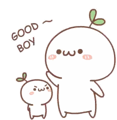 A Couple Of Cartoon Characters Are Standing Next To Each Other And One Of Them Is Saying Good Boy . GIF