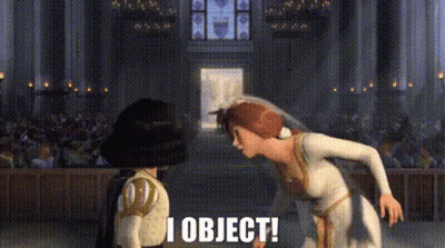 A Couple Of Cartoon Characters Are Standing Next To Each Other And One Of Them Is Saying I Object ! GIF