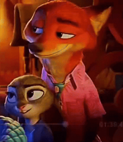 A Couple Of Cartoon Characters Are Standing Next To Each Other And Smiling . GIF