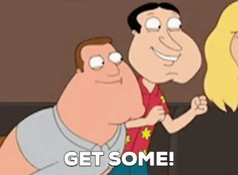 A Couple Of Cartoon Characters Are Standing Next To Each Other And Talking To Each Other . GIF
