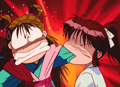 A Couple Of Cartoon Characters Making Funny Faces GIF