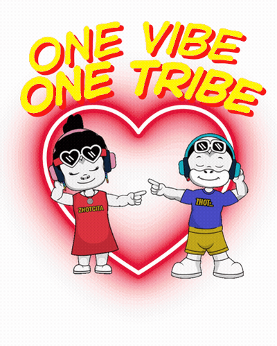 A Couple Of Cartoon Characters Standing Next To Each Other With One Wearing A Shirt That Says Thotcita GIF