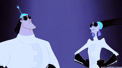 A Couple Of Cartoon Characters Standing Next To Each Other With Simpledisneythings Written In The Corner GIF