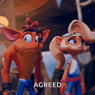 A Couple Of Cartoon Characters Standing Next To Each Other With The Word Agreed In The Corner GIF
