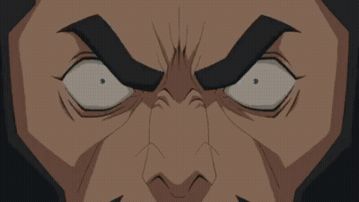 A Couple Of Cartoon Characters Standing Next To Each Other With Their Hands In The Air GIF