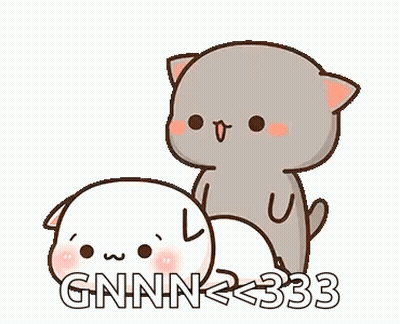 A Couple Of Cats Are Laying On Top Of Each Other And A Heart Is Flying In The Air . GIF