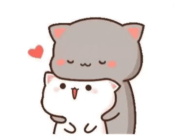 Cats Hugging With Heart GIF