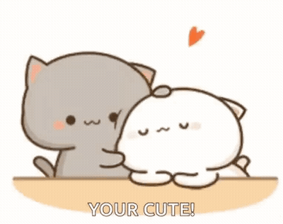 A Couple Of Cats Sitting Next To Each Other On A Table With A Heart In The Background . GIF