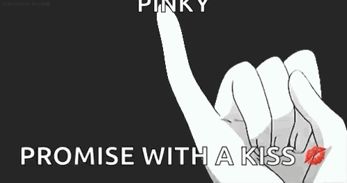 A Couple Of Hands Making A Pinky Promise With A Kiss On It . GIF