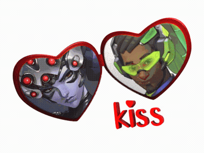 A Couple Of Heart Shaped Sunglasses With The Word Kiss On The Bottom GIF