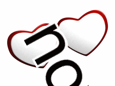 A Couple Of Hearts With The Letter N On It GIF