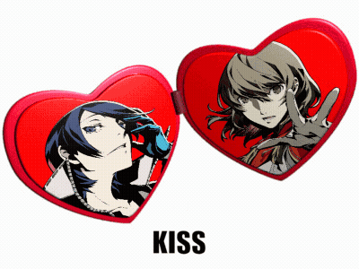 A Couple Of Hearts With The Word Kiss On The Bottom Right GIF