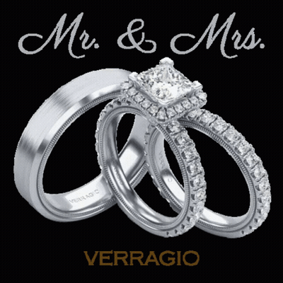 A Couple Of Rings With The Words Mr. & Mrs. Written On The Bottom GIF