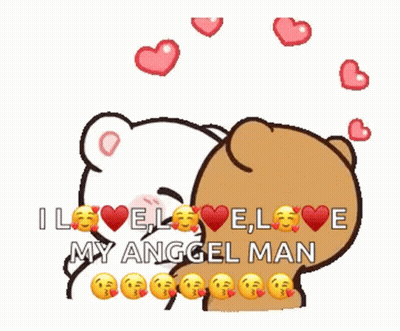 A Couple Of Teddy Bears Are Hugging Each Other And Saying I Love You GIF