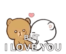 A Couple Of Teddy Bears Are Kissing Each Other And Holding A Heart . GIF